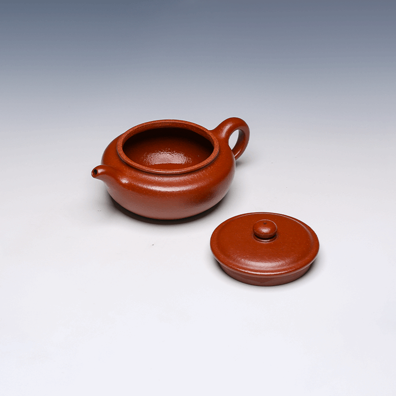 Yixing Teapot, Da Hong Pao Clay, 300ml - Low Profile Design