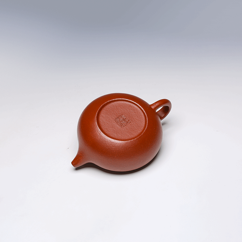 Yixing Teapot, Da Hong Pao Clay, 300ml - Low Profile Design