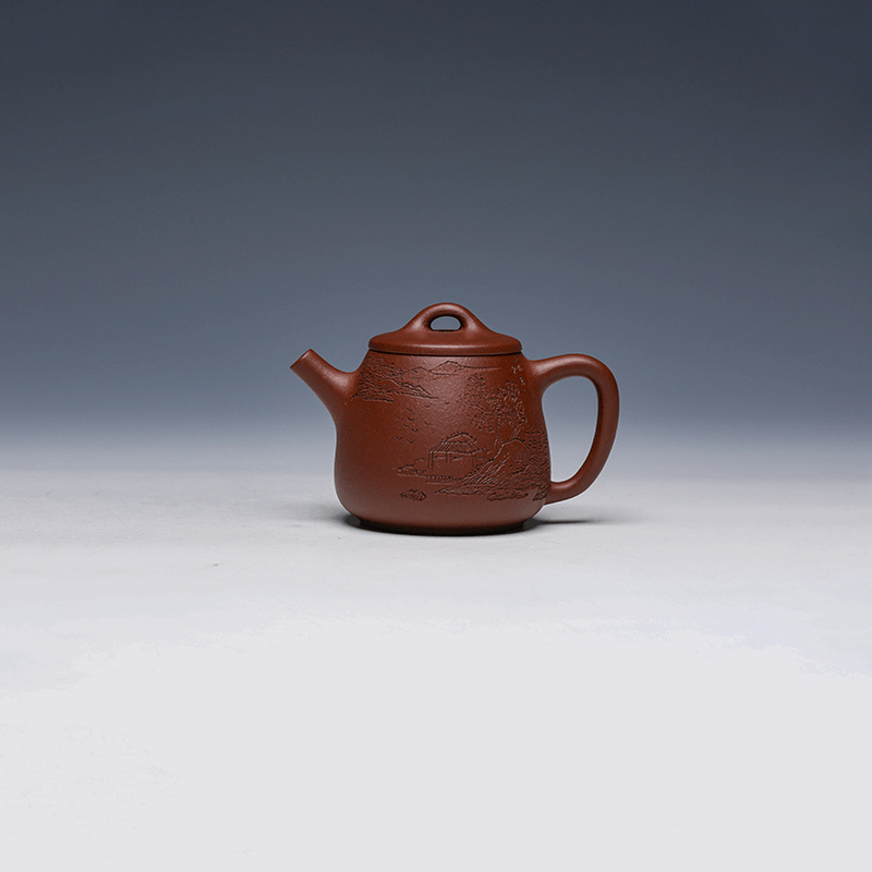 Yixing Teapot, Zisha Clay, 100ml - Landscape Design