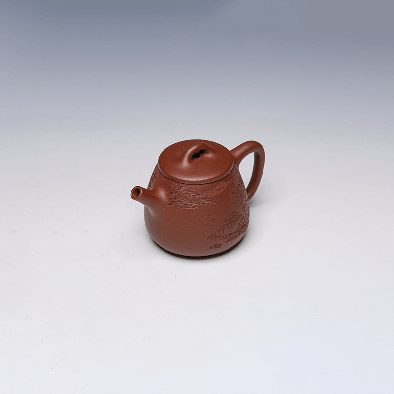 Yixing Teapot, Zisha Clay, 100ml - Landscape Design