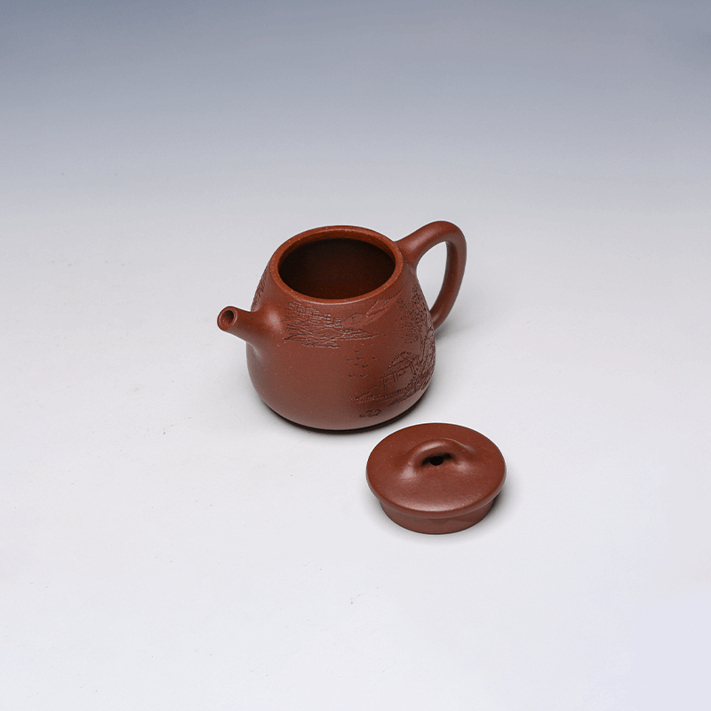 Yixing Teapot, Zisha Clay, 100ml - Landscape Design