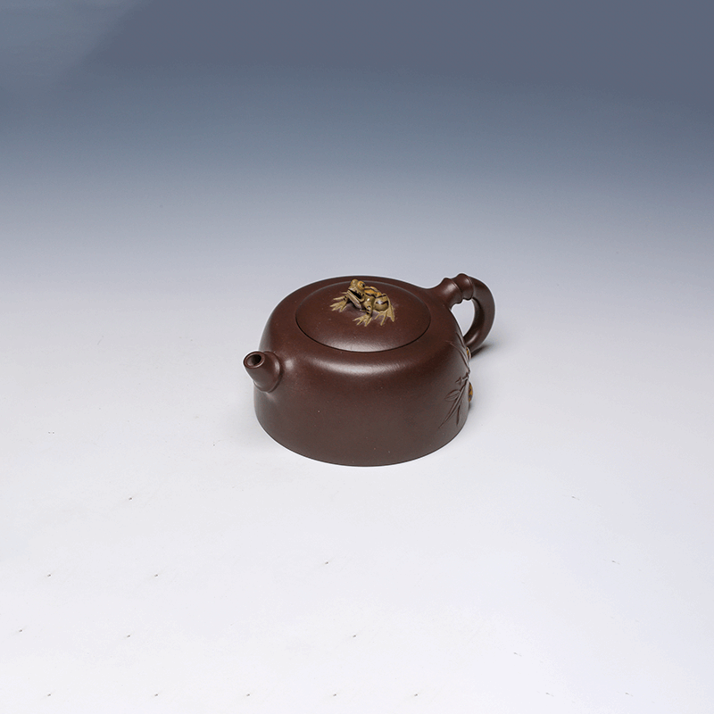 Yixing Teapot, Zisha Clay, 260ml - Classic Low Profile Design