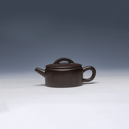 Yixing Teapot, Zisha Clay, 130ml - Unique Flat Design