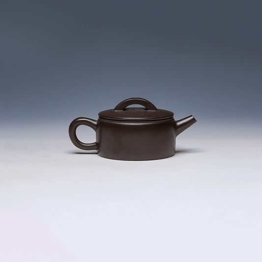 Yixing Teapot, Zisha Clay, 130ml - Unique Flat Design