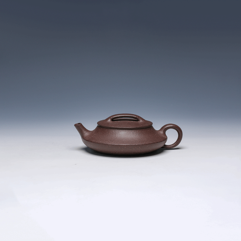 Sang Bian Yixing Teapot, Qing Hui Clay, 175ml - Flat Rounded Form