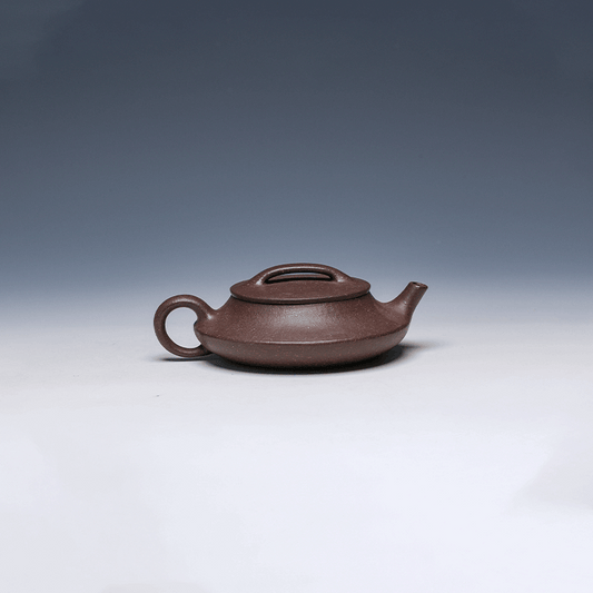 Sang Bian Yixing Teapot, Qing Hui Clay, 175ml - Flat Rounded Form