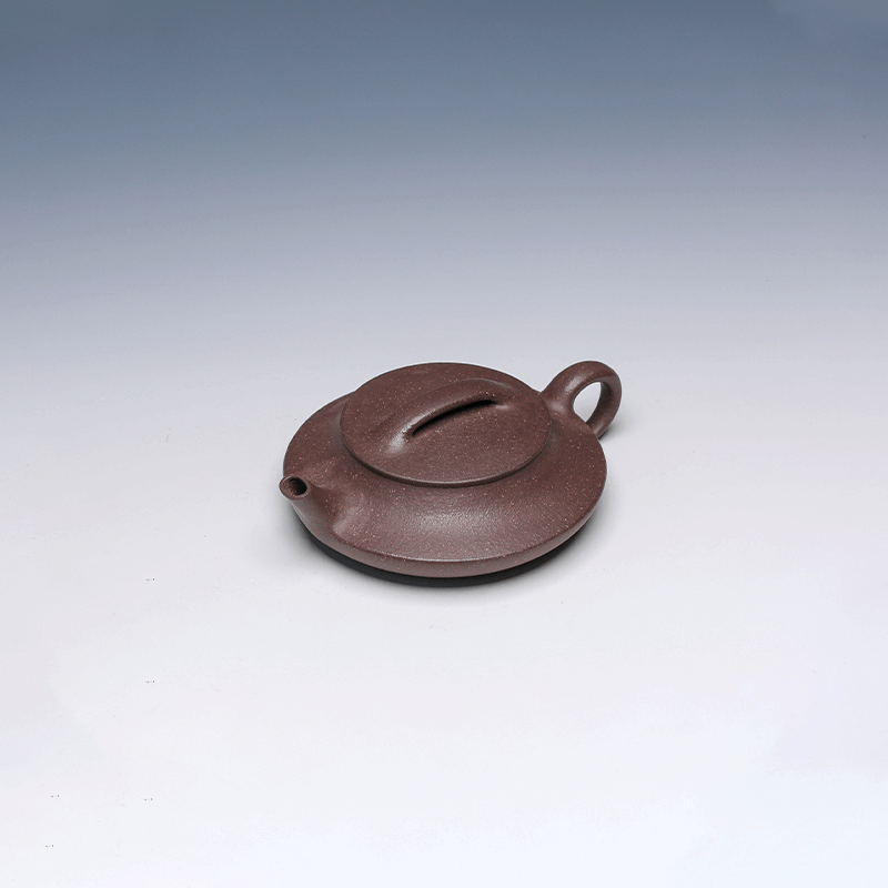 Sang Bian Yixing Teapot, Qing Hui Clay, 175ml - Flat Rounded Form
