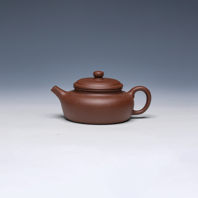 Sang Bian Yixing Teapot, Di Cao Qing Clay, 150ml - Flat Classic Form