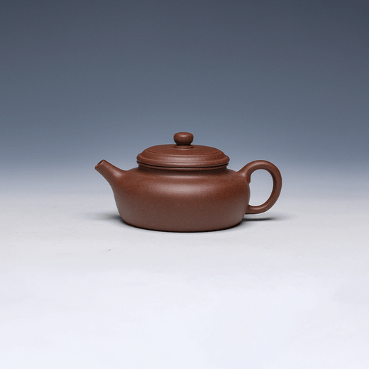 Sang Bian Yixing Teapot, Di Cao Qing Clay, 150ml - Flat Classic Form