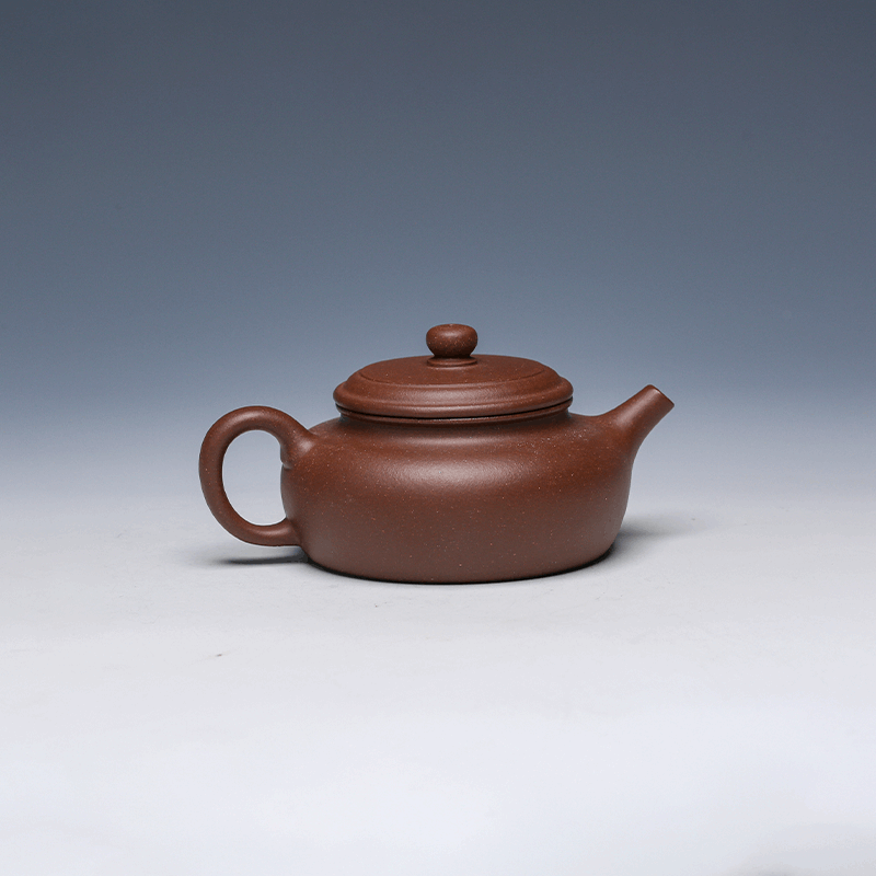 Sang Bian Yixing Teapot, Di Cao Qing Clay, 150ml - Flat Classic Form