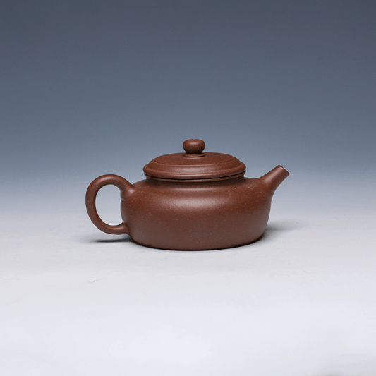 Sang Bian Yixing Teapot, Di Cao Qing Clay, 150ml - Flat Classic Form