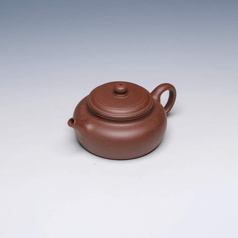 Sang Bian Yixing Teapot, Di Cao Qing Clay, 150ml - Flat Classic Form