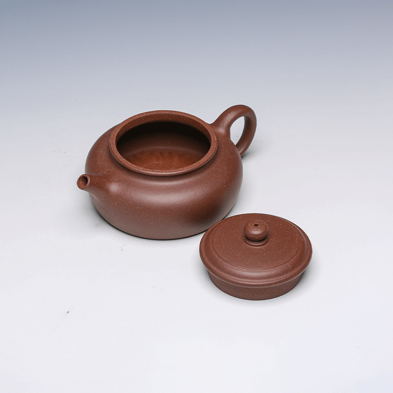 Sang Bian Yixing Teapot, Di Cao Qing Clay, 150ml - Flat Classic Form