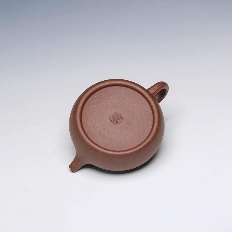 Sang Bian Yixing Teapot, Di Cao Qing Clay, 150ml - Flat Classic Form
