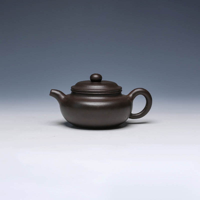 Fang Gu Yixing Teapot, Hei Jin Sha Clay, 230ml - Classic Rounded Form
