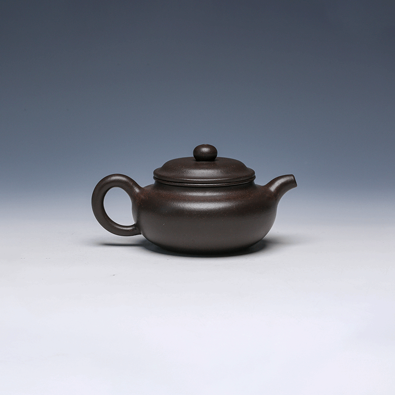 Fang Gu Yixing Teapot, Hei Jin Sha Clay, 230ml - Classic Rounded Form