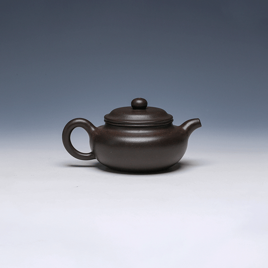 Fang Gu Yixing Teapot, Hei Jin Sha Clay, 230ml - Classic Rounded Form