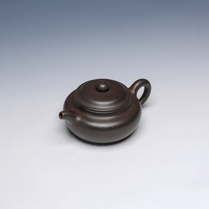 Fang Gu Yixing Teapot, Hei Jin Sha Clay, 230ml - Classic Rounded Form