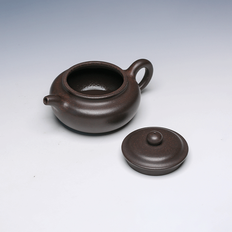 Fang Gu Yixing Teapot, Hei Jin Sha Clay, 230ml - Classic Rounded Form