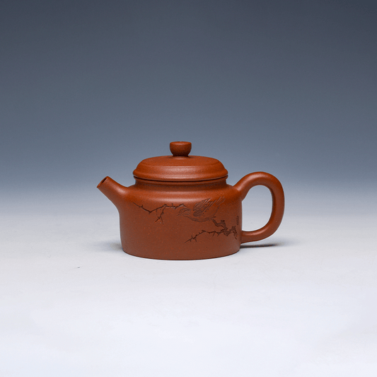 De Zhong Yixing Teapot, Di Cao Qing Clay, 150ml - Classic Cylindrical Form