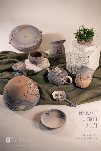 Ban Lan tea set with all ten included ceramic pieces