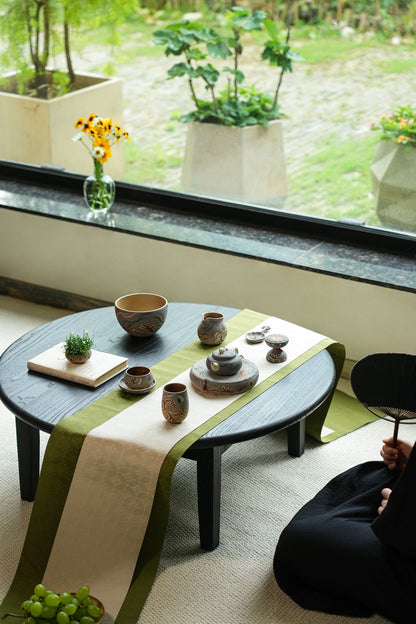 Complete tea setting with Dunhuang-inspired tea set; styling props not included