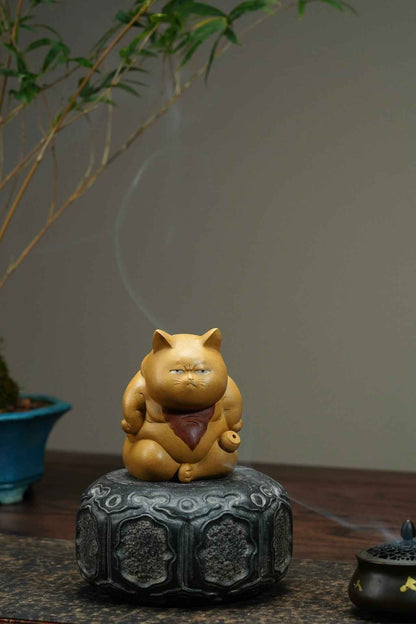 Lucky Cat Zisha Tea Pet and Incense Holder