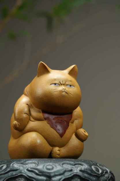 Lucky Cat Zisha Tea Pet and Incense Holder