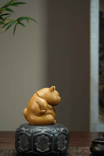 Lucky Cat Zisha Tea Pet and Incense Holder