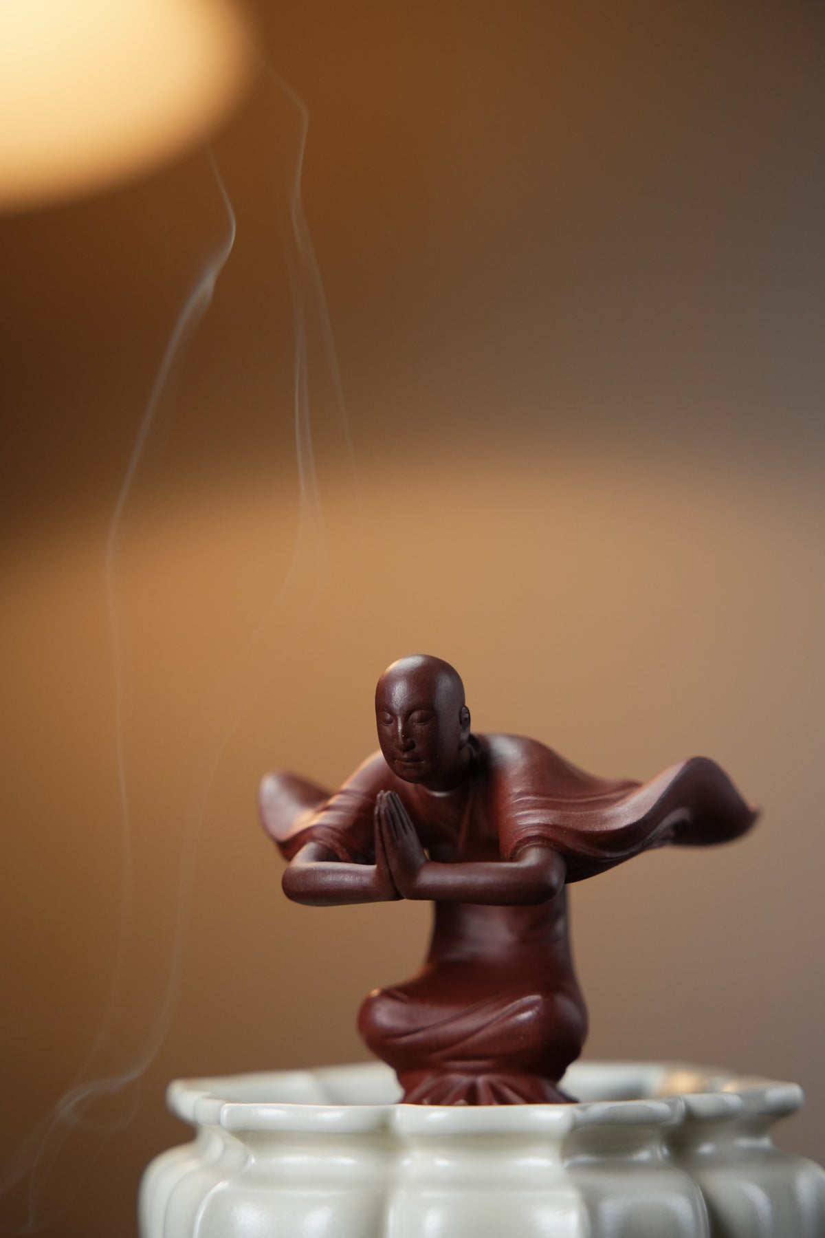 Fei Hong Peng Lai Figurine and Lotus Incense Holder - view 2