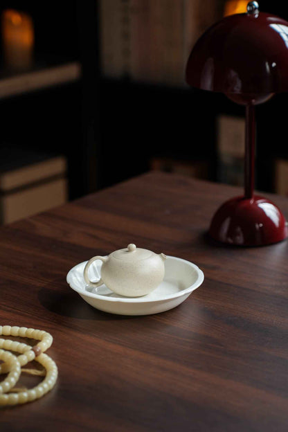 Flat Xi Shi White Duan Ni Teapot – 110ml
