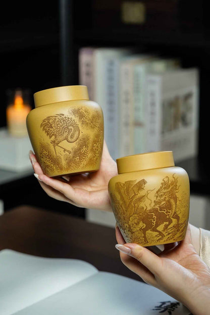 Jing He Chang Le Qilin Duan Ni Tea Storage Jar