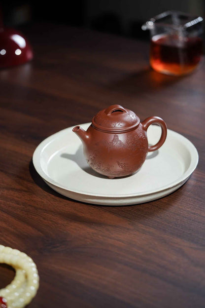 San Zu Yun Lu Yixing Zisha Teapot, Hong Pi Long Clay, 150ml