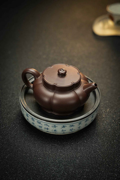 Ru Yi Hai Tang Ribbed Teapot, Zi Ni, 180ml