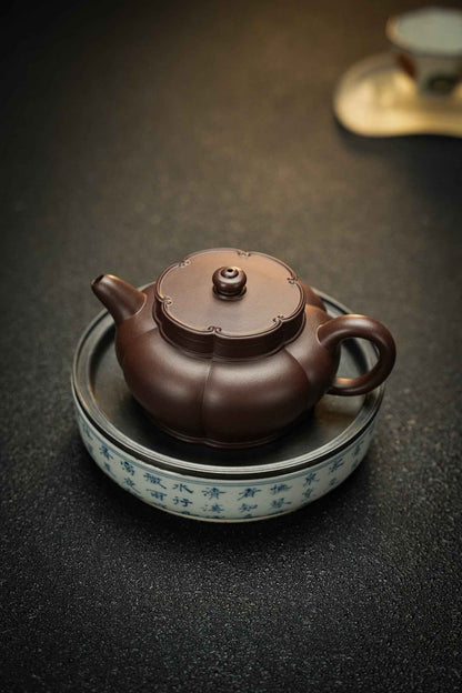 Ru Yi Hai Tang Ribbed Teapot, Zi Ni, 180ml