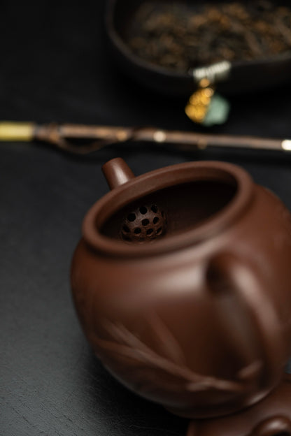 Xiu Zhu Yixing Teapot with Bamboo Decoration, 160ml - view 7