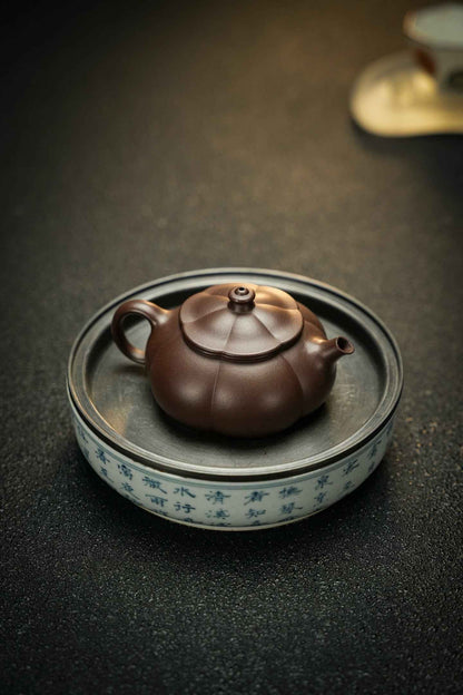 Han Jiang Ribbed Teapot, Zi Ni, 90ml