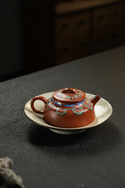 Kong Shan Chan Yun Enamel-Decorated Teapot, Zhu Ni, 130ml - view 6
