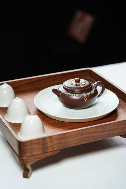 Ling Hua Yixing Teapot with Floral Enamel, 168ml - view 9