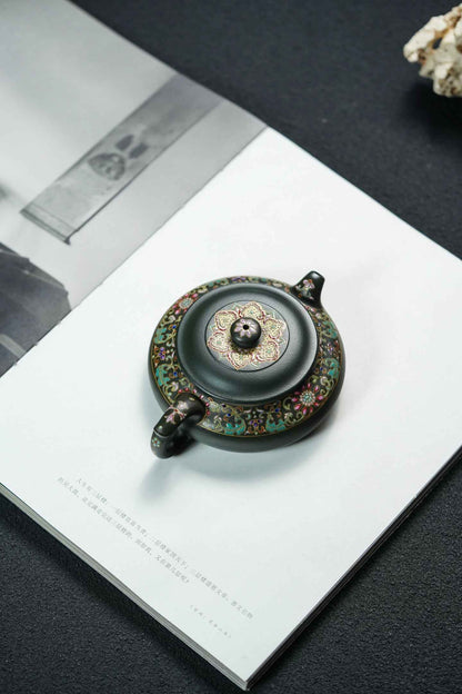 Da Yun Xu Bian Enamel-Decorated Teapot, Mo Lv Ni, 130ml