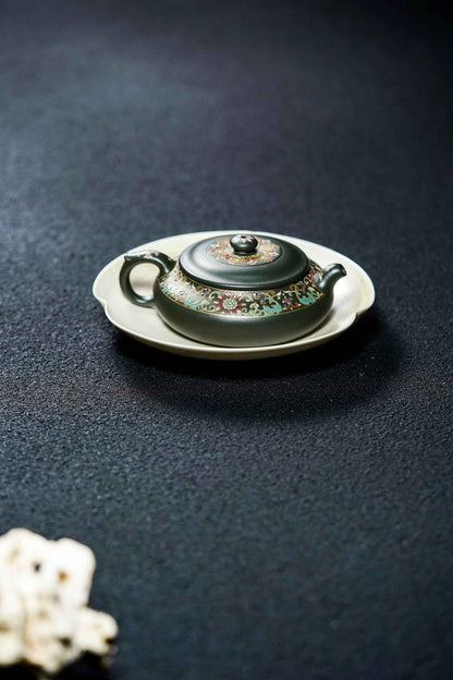 Da Yun Xu Bian Enamel-Decorated Teapot, Mo Lv Ni, 130ml