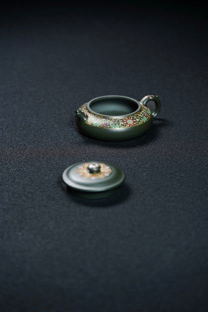 Da Yun Xu Bian Enamel-Decorated Teapot, Mo Lv Ni, 130ml - view 6