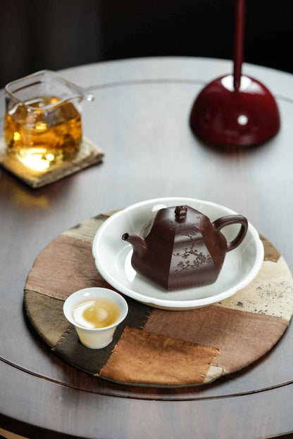 Wen Le Hexagonal Pear Teapot, Zi Ni, 160ml