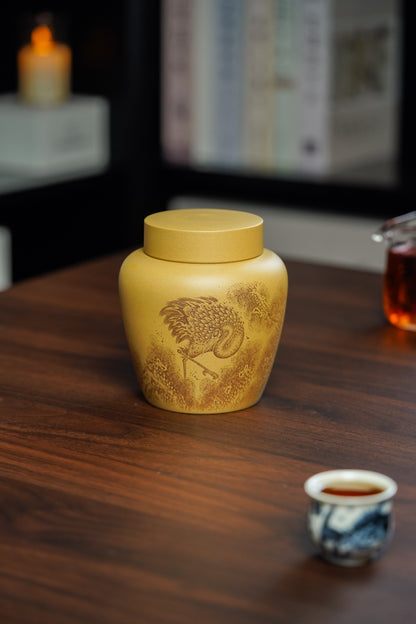 Jing He Chang Le Tea Storage Jar, Huang Jin Duan Ni - view 8