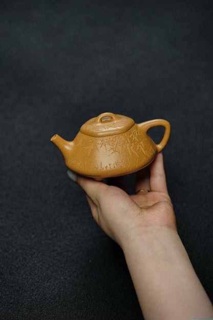 Hexagonal Le Piao Teapot, Huang Jin Duan Ni, 150ml