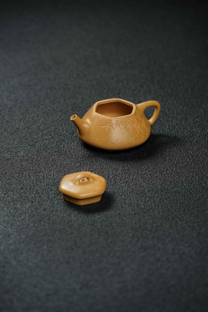 Hexagonal Le Piao Teapot, Huang Jin Duan Ni, 150ml