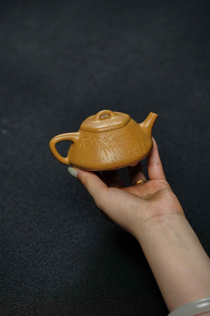 Hexagonal Le Piao Teapot, Huang Jin Duan Ni, 150ml