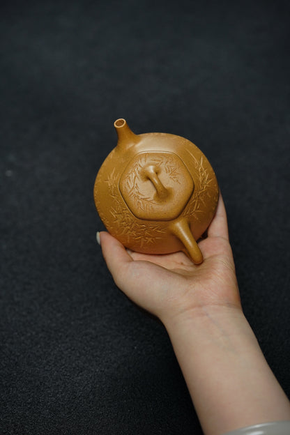 Hexagonal Le Piao Teapot, Huang Jin Duan Ni, 150ml - view 6
