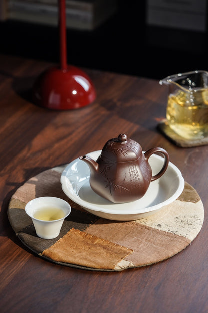 Hexagonal Pear Teapot with Bamboo Engraving, Zi Ni, 150ml - view 8