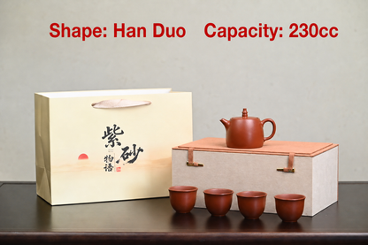 Han Duo / 230cc - Sun Jianfang Zhupi Zhu Ni One Teapot Four Cups Set